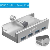 ORICO 알루미늄 4 포트 USB 3.0 클립 허브 전원 공급 장치 포함 MAC OS PC 용 고속 5GBPS 데이터 전송 MH4PU P USB 허브, 01 MH4PU-P-SV_05 벨기에