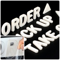 모아천일 부착식 아크릴 안내스카시 입체글씨 매장안내 스카시글자 아크릴스티커, ORDER - 화이트