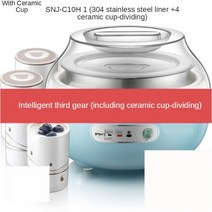 그릭요거트제조기 요플레제조기 요거트제조기 그릭요거트 요구르트제조기 그릭요거트메이커 SNJ-C10H1 요구르트홈 자동 다기능 미니 수제 발효스테인레스 스틸 세라믹 컵, CN, With ceramic cup