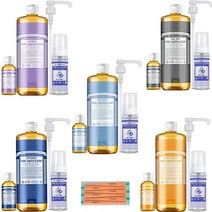 닥터브로너스 클렌저 950ml + 60ml + 용기 + 펌프 + 미러데일리 상표권 볼펜 베이비 라벤더 시트러스 얼그레이 페퍼민트, 오렌지(시트러스)