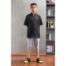 애견미용가운 빅사이즈 미용사복 애견샵 동물병원 수의사 털 안붙는 유니폼, XL, 1 블랙 미드 슬리브 롱 지퍼