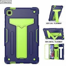 [호환] 충격 방지 전신 어린이 안전 태블릿 케이스 커버 삼성호환 갤럭시 탭 A7 라이트 SM-T220 T500 A8 10.5 SM-X200 S7 FE S8 플러스, [09] S7 FE 12.4 T730, [05] Dark Blue Green