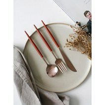 홈파티 브런치 디저트 로즈골드스푼포크나이프 집밥 디너 커트러리세트, 디너스푼 블루