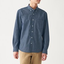 무인양품 남성용 샴브레이 버튼다운 셔츠 ACA06A0S