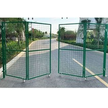 철제 펜스 정문 주차장 출입구 휀스 접이식 공장 산업, 높이 1.2mx총 너비 2m 측면 도어2