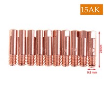 5 Pcs 노즐 연락처 팁 홀더 15Ak Mb15 Mig Co2 용접 토치 용 용접기 소모품 액세서리, 10 0.8MM-15AK