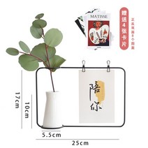 액자달기 데스크테리어 핸드폰사진인화 엽서 그림보관액자 캐리커쳐액자 프레임+화분+플라워데코, 블랙프레임+화분F