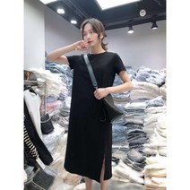 다이루다 홈웨어룩 봄 여름 반팔 맥시 롱 원피스 무지 파자마 캐주얼 잠옷
