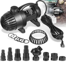 Sixcow 91018 3000 GPH 수중 연못 워터 펌프 6.1m20피트 전원 코드 및 4.6m15피트 리프트 높이 펌프 포함 500864