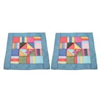 하율공방 모시 전통 조각보 사각 밥상보 청바지색, 6개