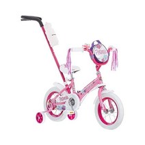Schwinn Grit 및 Petunia 조종 가능한 아동용 자전거 남학생 및 여학생 초심자 자전거 12인치 바퀴 보조 바퀴 물병 홀더가 있는 쉽게 제거할 수 있는 부모 푸, 피튜니아_12인치 휠 | 분홍