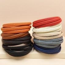 천연 고퀄리티 벼매듭 가죽끈 7mm/가죽팔찌재료 가죽팔찌끈, 08.핑크베이지, 45cm
