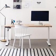 아씨방가구 심플 USB 전동식 높이조절책상 120cm, 색상:USB 높이조절 책상 화이트