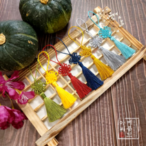 메종드아씨 빛고운 미니 노리개 장식 5개 세트/7가지 색상/작은 전통 매듭 태슬 장식, 적자색