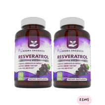 [아도라]-M2-ADORA ORGANICS RESVERATROL 오가닉 레스베라트롤 1600mg 퀘르세틴 포도씨추출물 180개입[[2통]], 2개, 180정, 180개