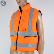 전자파차폐 패딩조끼 주황색 초경량패딩 스노우보드조끼 공사현장조끼 남자베스트 행사용조끼