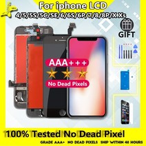[해외] iPhone 4S 5 5S SE 6 7 8 Plus 디스플레이 용 AAA LCD 화면 iPhone X XR XS Max OLED 교체 데드 픽셀 터치 어셈블리 없음, 6PIus 블랙용