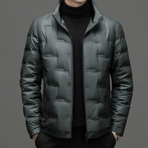 남성패딩 겨울 가죽 패딩 하이넥 방한복 화이트오리털 점퍼