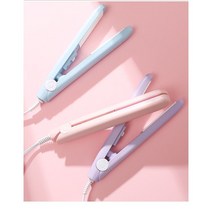 미니고데기 추천 스트레이트 웨이브 이중사용 소형 휴대용 앞머리 손상없는고데기, 하늘색