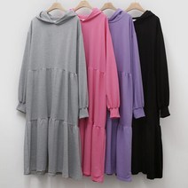 아이우먼 빅사이즈사랑해요 K855L302 컬러후디캉캉롱원피스 GR