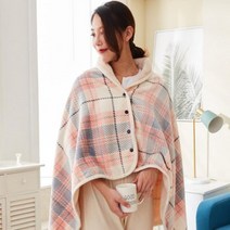 블랭킷 소파 담요 판초 극세사 캠핑용 케이프 차박, 화이트레드