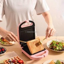 가정용 토스터기 아침 식사 샌드위치 메이커 아침 식사 메이커 가정용 조명 식품 메이커 와플 메이커 다기, 01 분홍색_02 UK