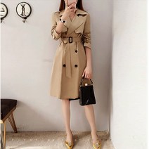 메종마르지오 여성 클래식 더블 트렌치코트 여성트렌치코트 여자트렌치코트