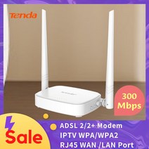 무선 라우터 허브 네트워크 전산 장비 Tenda-D301 300Mbps 무선 라우터 와이파이 ADSL 모뎀 지원 이더넷 WA