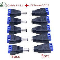 카드 리더기 단색 스트립 및 카메라 용 . . 여성 남성 전원 플러그 어댑터, 여성 5pcs