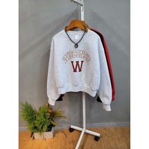 더블류 프린트 세미 맨투맨