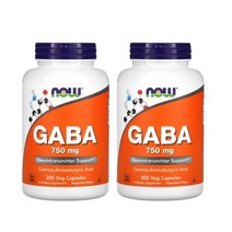 ﻿NOW GABA 750mg 200캡슐 X 2개, 200정