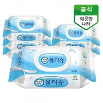 깨끗한나라 페퍼민트 물티슈 캡용기 70매x6팩
