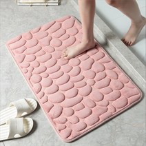홈 조약돌 양각 도어 카펫 도어 매트 욕실 간단한 바람 흡수 발 매트 욕실 미끄럼 방지 매트 바닥 매트., 분홍색, 40x60cm