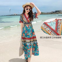 여름 비치 보헤미안 원피스 여 에스닉 스커트 -99478