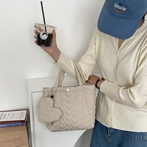 누빔 가방 여행 토트백 숄더백 퀼팅백 코튼 토트 백 여성 디자이너 핸드백 2021 여자 구매자 패션 캐주얼 솔리드 컬러 하트 모양의 누비 이불 탑 핸들