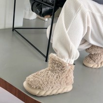워너비 퍼안감 스트링 양털 뽀글이 숏 부츠 4cm