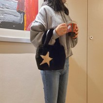 [2u0] 리얼 밍크 별가방 퍼 토트백