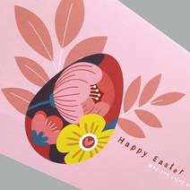 메리토리오 봄꽃부활절카드&계란포장스티커, 봄꽃부활스티커 (50개묶음)