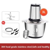 음식물처리기 분쇄기 싱크대 분쇄 음식물 처리기 용량 스테인레스 스틸 전기 다지기 고기 분쇄기 푸드 프로, 04 3L Black_01 EU Plug