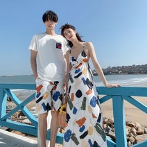 봄가을 여름 색다른 커플룩 유럽 디자인 30대 제주도 피크닉 맨투맨 가을옷 여름옷 부부 20대 캐주얼 봄옷 웨딩촬영 시밀러룩