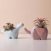 미니 다육이 화분 코끼리 공룡 2P세트, 기본