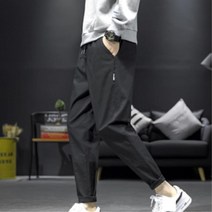남성 캐주얼룩 배기핏 시보리 밴딩바지 봄코디룩 봄