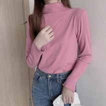 소프트한 물결하프넥 티셔츠