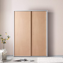 코코미 직접제작 E0등급 카라 1400 자동댐핑 키큰 화이트 슬라이딩옷장, 그레이