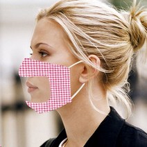 입모양마스크 페이스쉴드 강의용마스크 투명마스크 선생님마스크 위생투명마스크 수화마스크 면마스크, 블루