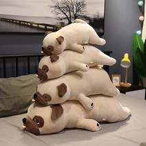 모찌 퍼그 불독 인형 강아지 바디필로우 대형 애착 쿠션 어린이 선물, 85cm, 퍼그 베개 - 거짓말 스타일