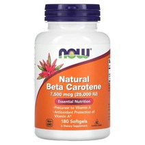 Now Foods Beta Carotene 나우푸드 천연 베타카로틴 25000IU 180캡슐, 1팩