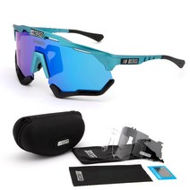 자전거 고글 방풍 변색 미러 바이크 선글라스 편광 사이클링 야구 라이딩 낚시 스포츠 렌즈, 블루프레임 블루시트 / 편광3매