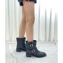 b61020 (230-255) 버클 여성 부츠 둥근코 앵클 미들 데일리 여성 앵글 4cm