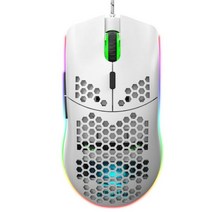 무선 무소음 게이밍 버티컬 마우스 하이엔드 경량 USB 유선 RGB 6400 인치 당 점 벌집 중공 컴퓨터 노트북 화이트 블랙 매크로 프로그래밍, white-without box
